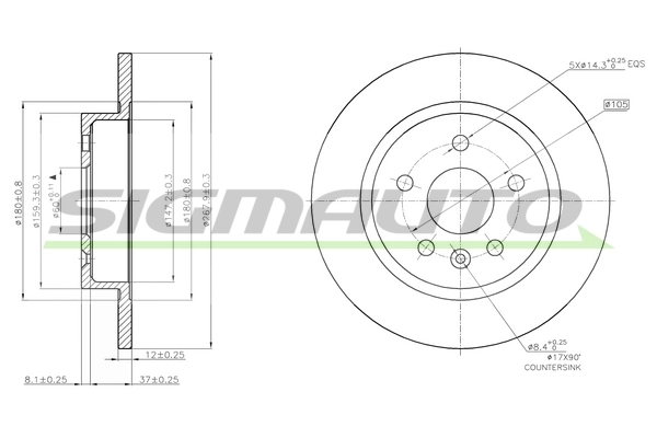SIGMAUTO féktárcsa - DBB872S - TothCarparts