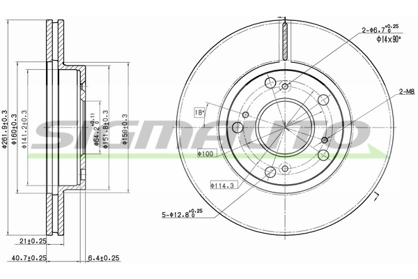 SIGMAUTO féktárcsa - DBB939V - TothCarparts