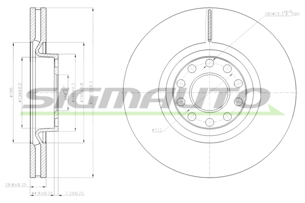 SIGMAUTO féktárcsa - DBB983V - TothCarparts
