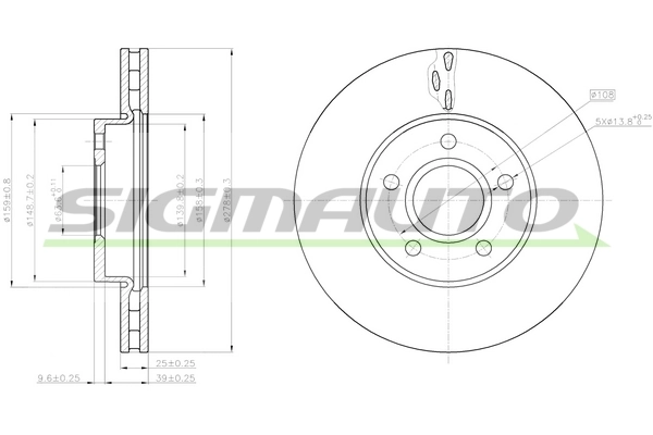 SIGMAUTO féktárcsa - DBC062V - TothCarparts