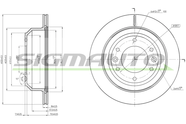 SIGMAUTO féktárcsa - DBC112V - TothCarparts