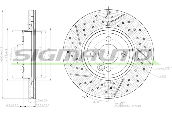 SIGMAUTO féktárcsa - DBC126V - TothCarparts