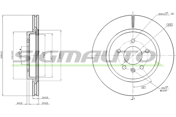 SIGMAUTO féktárcsa - DBC188V - TothCarparts