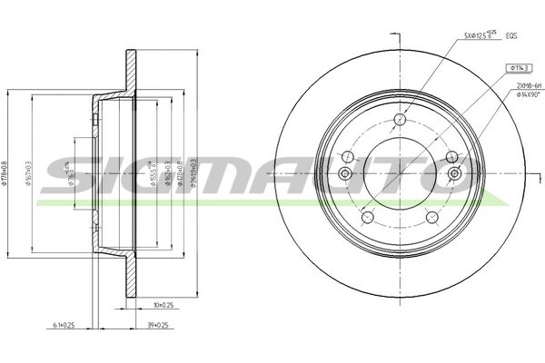 SIGMAUTO féktárcsa - DBC193S - TothCarparts