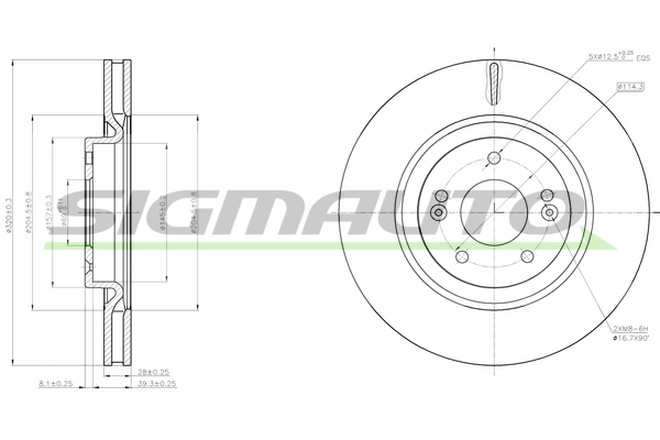 SIGMAUTO féktárcsa - DBC199V - TothCarparts