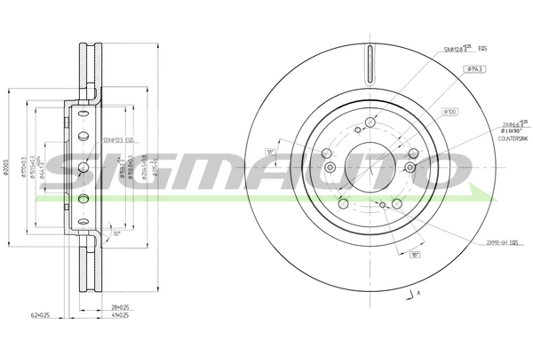 SIGMAUTO féktárcsa - DBC209V - TothCarparts