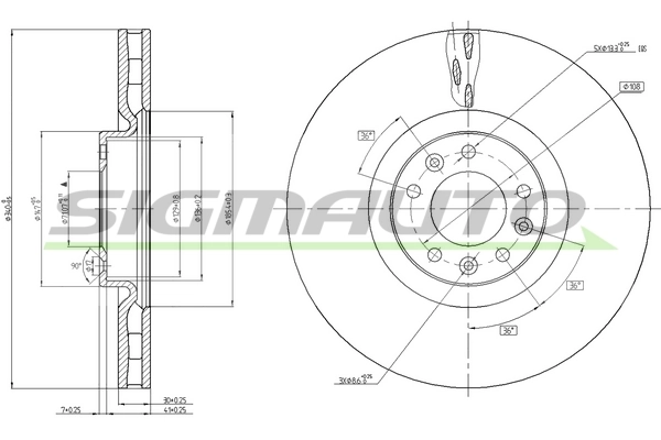 SIGMAUTO féktárcsa - DBC234V - TothCarparts
