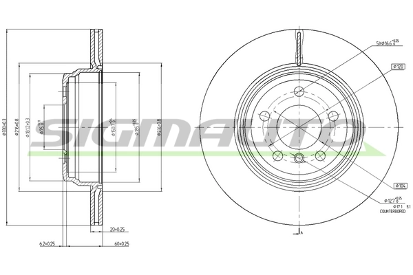SIGMAUTO féktárcsa - DBC404V - TothCarparts