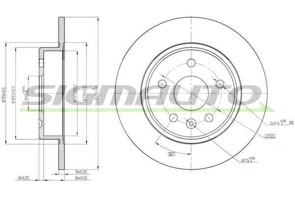 SIGMAUTO féktárcsa - DBC426S - TothCarparts