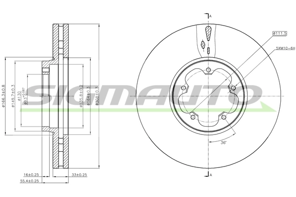 SIGMAUTO féktárcsa - DBC470V - TothCarparts