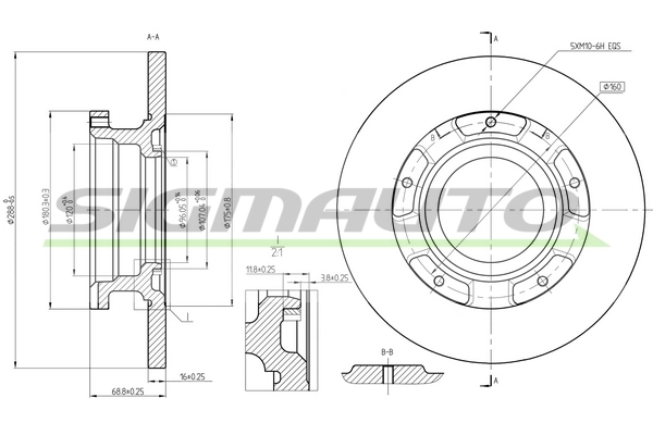 SIGMAUTO féktárcsa - DBC472S - TothCarparts