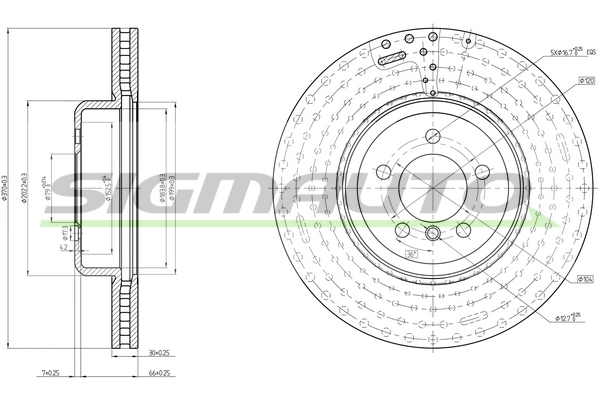 SIGMAUTO féktárcsa - DBC479V - TothCarparts