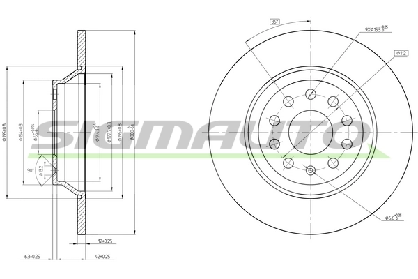 SIGMAUTO féktárcsa - DBC506S - TothCarparts