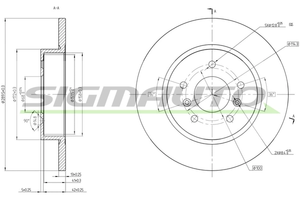 SIGMAUTO féktárcsa - DBC683S - TothCarparts