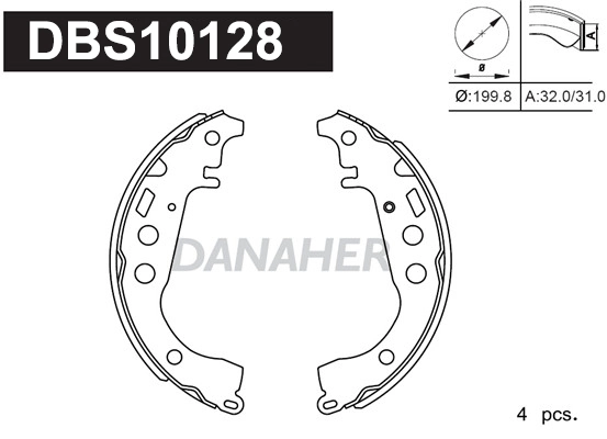 DANAHER fékpofakészlet - DBS10128 - TothCarparts