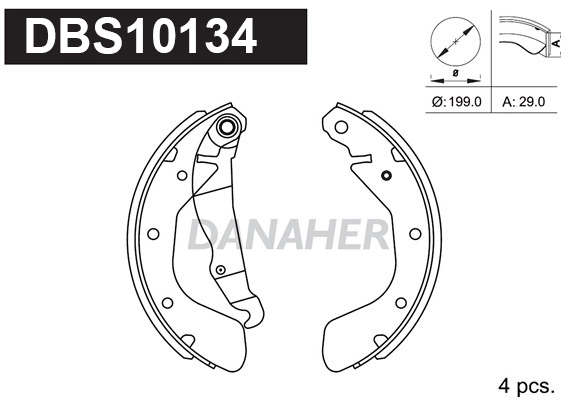 DANAHER fékpofakészlet - DBS10134 - TothCarparts