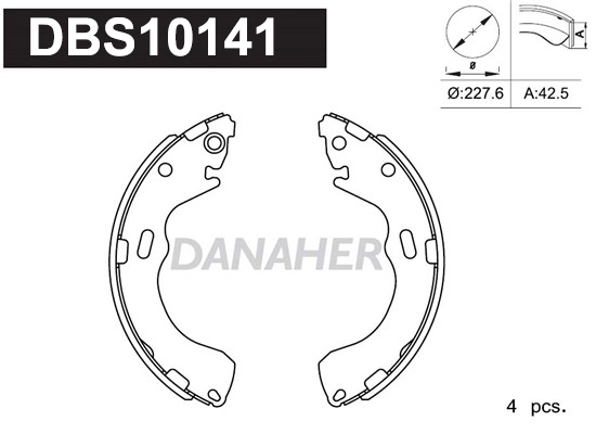 DANAHER fékpofakészlet - DBS10141 - TothCarparts