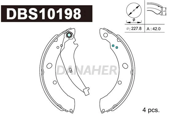 DANAHER fékpofakészlet - DBS10198 - TothCarparts