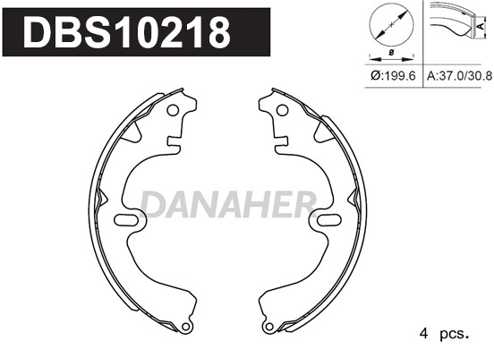 DANAHER fékpofakészlet - DBS10218 - TothCarparts