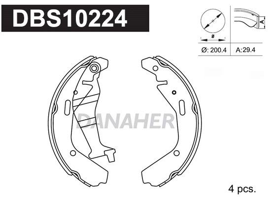 DANAHER fékpofakészlet - DBS10224 - TothCarparts