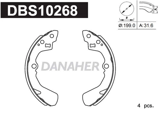 DANAHER fékpofakészlet - DBS10268 - TothCarparts