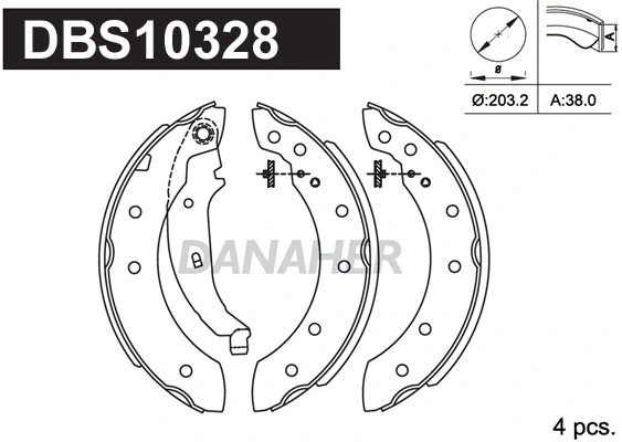 DANAHER fékpofakészlet - DBS10328 - TothCarparts