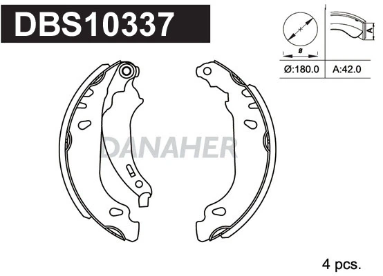DANAHER fékpofakészlet - DBS10337 - TothCarparts