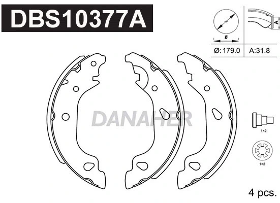 DANAHER fékpofakészlet - DBS10377A - TothCarparts