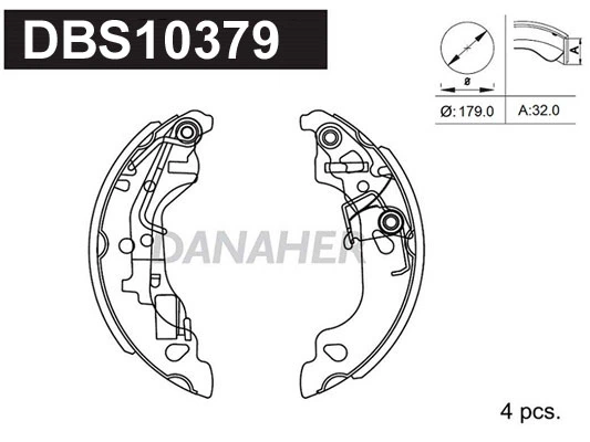 DANAHER fékpofakészlet - DBS10379 - TothCarparts