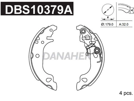 DANAHER fékpofakészlet - DBS10379A - TothCarparts