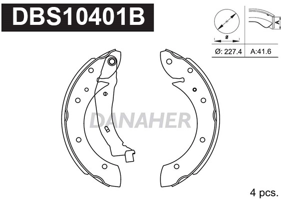 DANAHER fékpofakészlet - DBS10401B - TothCarparts