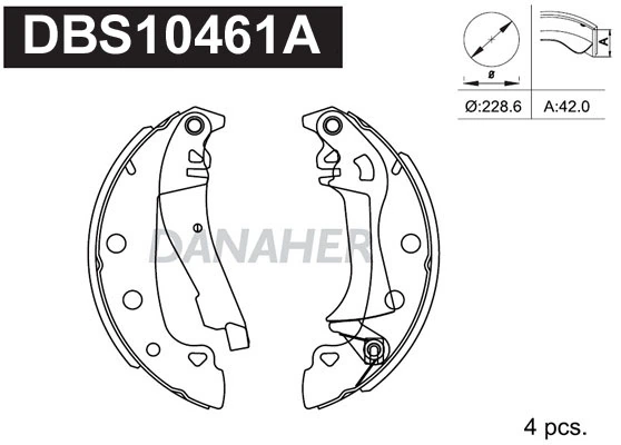 DANAHER fékpofakészlet - DBS10461A - TothCarparts