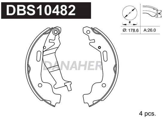 DANAHER fékpofakészlet - DBS10482 - TothCarparts
