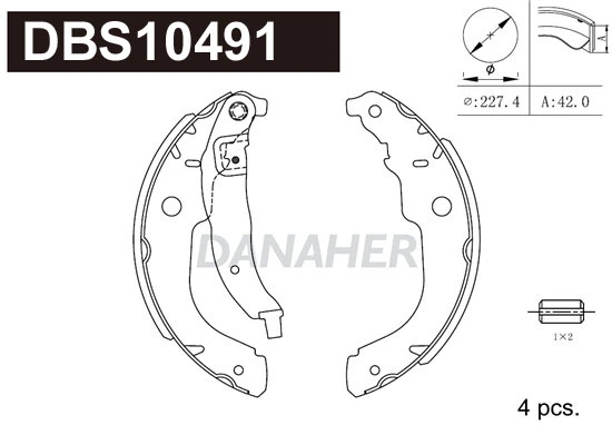 DANAHER fékpofakészlet - DBS10491 - TothCarparts