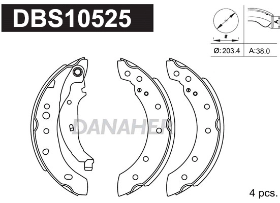 DANAHER fékpofakészlet - DBS10525 - TothCarparts