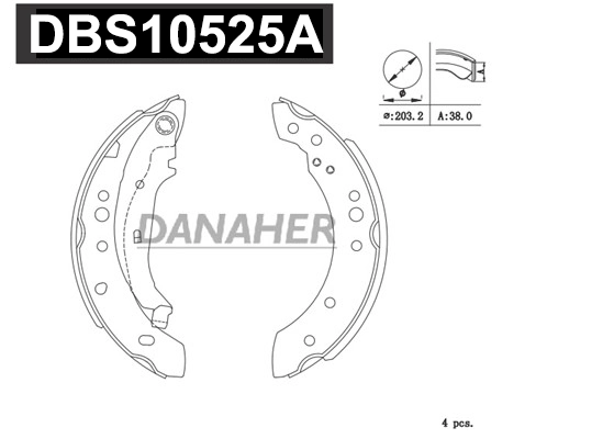 DANAHER fékpofakészlet - DBS10525A - TothCarparts