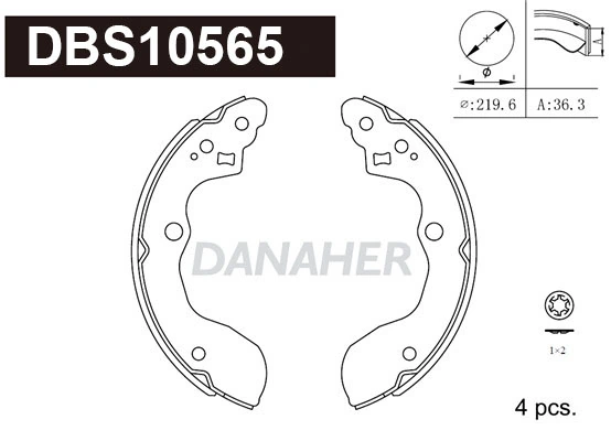 DANAHER fékpofakészlet - DBS10565 - TothCarparts