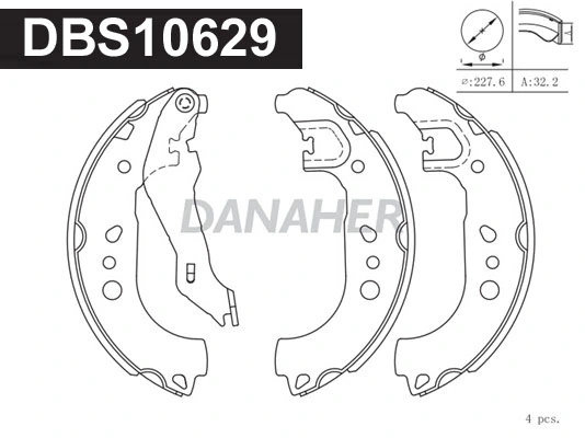 DANAHER fékpofakészlet - DBS10629 - TothCarparts