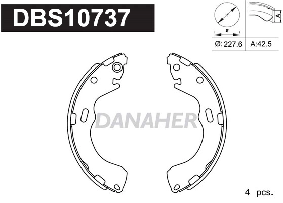 DANAHER fékpofakészlet - DBS10737 - TothCarparts