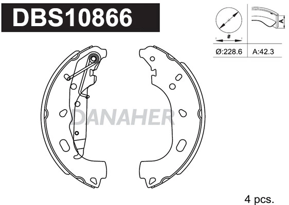 DANAHER fékpofakészlet - DBS10866 - TothCarparts