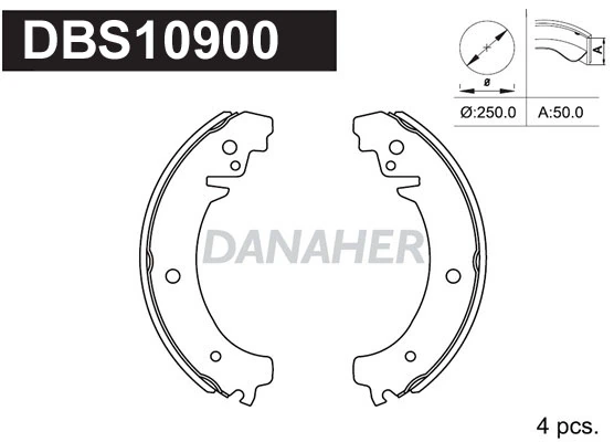 DANAHER fékpofakészlet - DBS10900 - TothCarparts