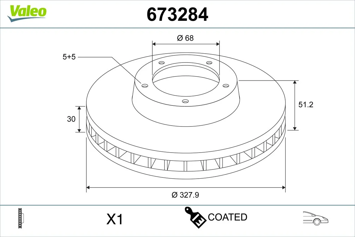 VALEO féktárcsa - 673284 - TothCarparts