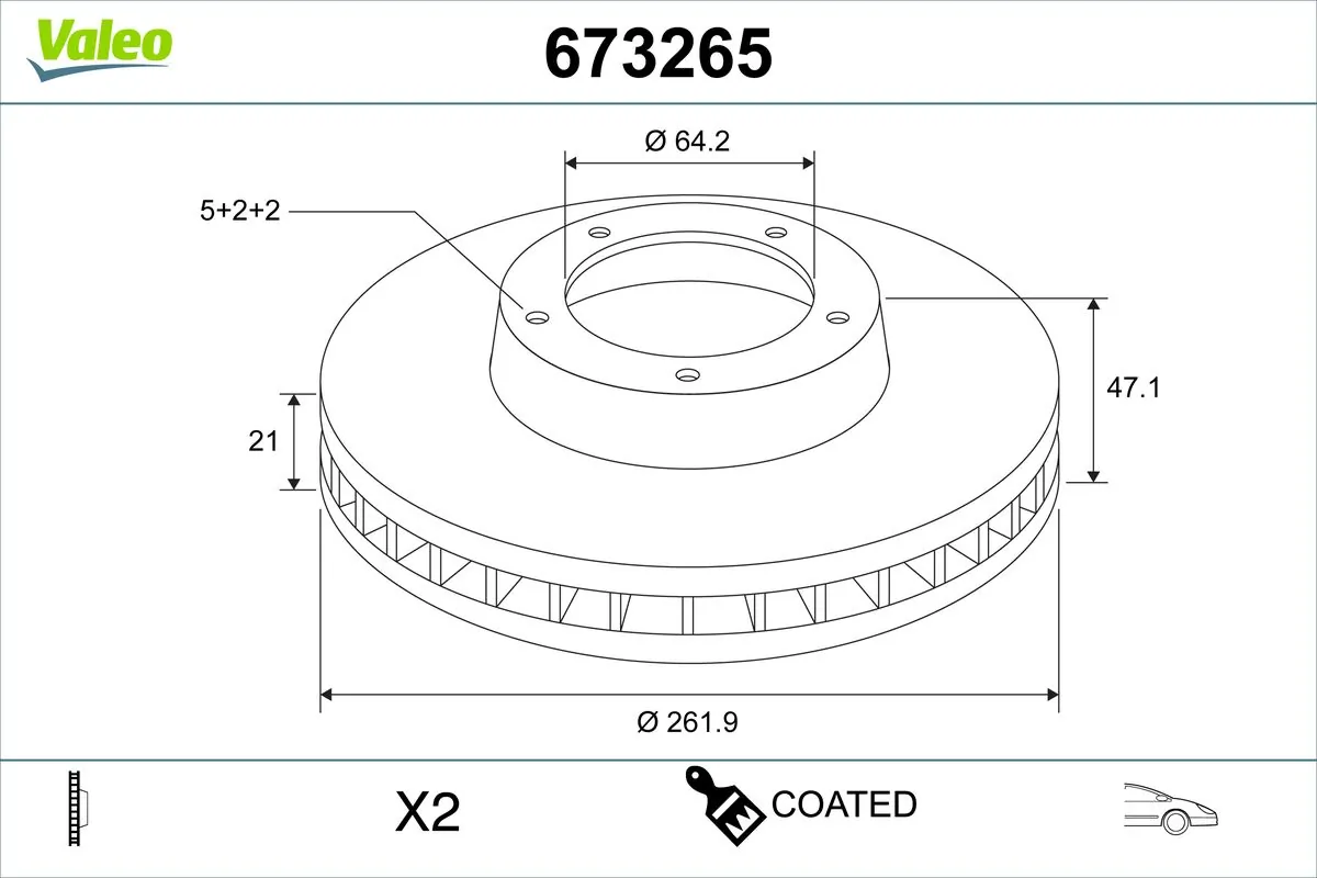 VALEO féktárcsa - 673265 - TothCarparts