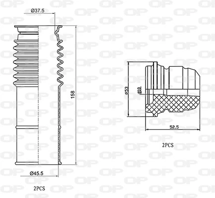 OPEN PARTS porvédő készlet, lengéscsillapító - DCK5001.04 - TothCarparts
