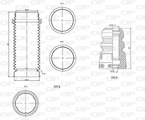 OPEN PARTS porvédő készlet, lengéscsillapító - DCK5004.04 - TothCarparts