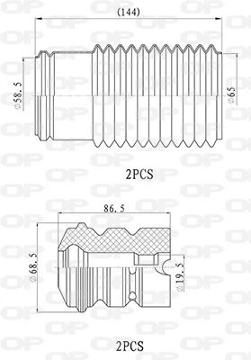 OPEN PARTS porvédő készlet, lengéscsillapító - DCK5030.04 - TothCarparts
