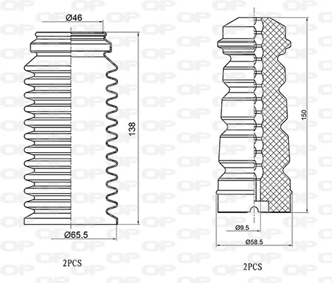 OPEN PARTS porvédő készlet, lengéscsillapító - DCK5031.04 - TothCarparts