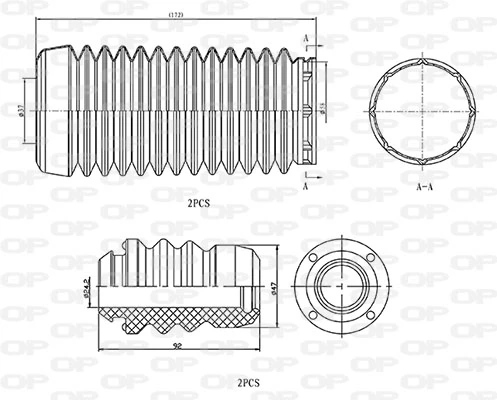OPEN PARTS porvédő készlet, lengéscsillapító - DCK5046.04 - TothCarparts