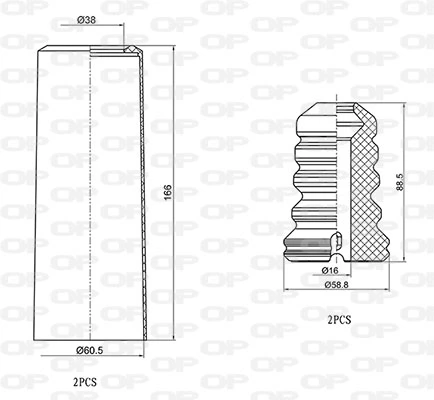 OPEN PARTS porvédő készlet, lengéscsillapító - DCK5058.04 - TothCarparts