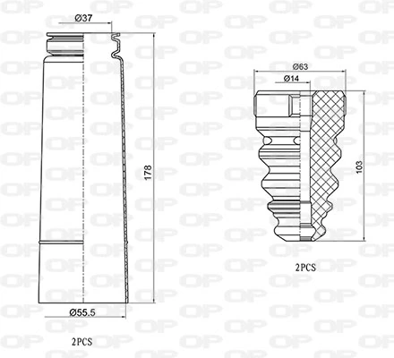 OPEN PARTS porvédő készlet, lengéscsillapító - DCK5059.04 - TothCarparts